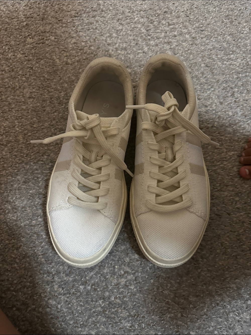Rothy's Men's Cream Lace-Up Knit Sneakers